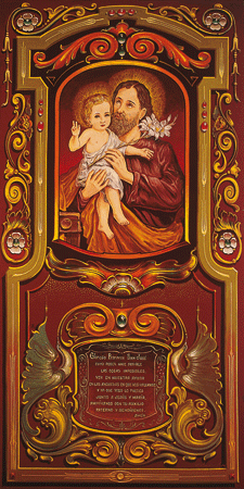 "San José y el Niño Jesús" 1999 Óleo sobre metal 1 x 2 m.