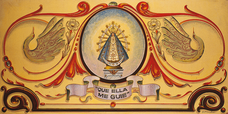 "Virgen de Luján" 1999 Óleo sobre madera 2 x 1 m.