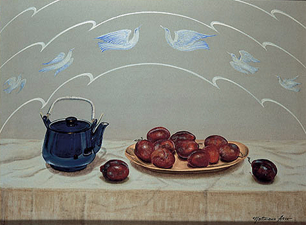 "Un Momento Azul" 1988 Óleo sobre tela 0,60 x 0.80 m.